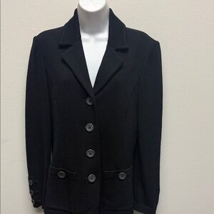 St. John Collection Black Button-Up Blazer